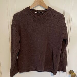 Abercrombie Brown Lightweight Knit Cotton Blend Crewneck Sweater XS